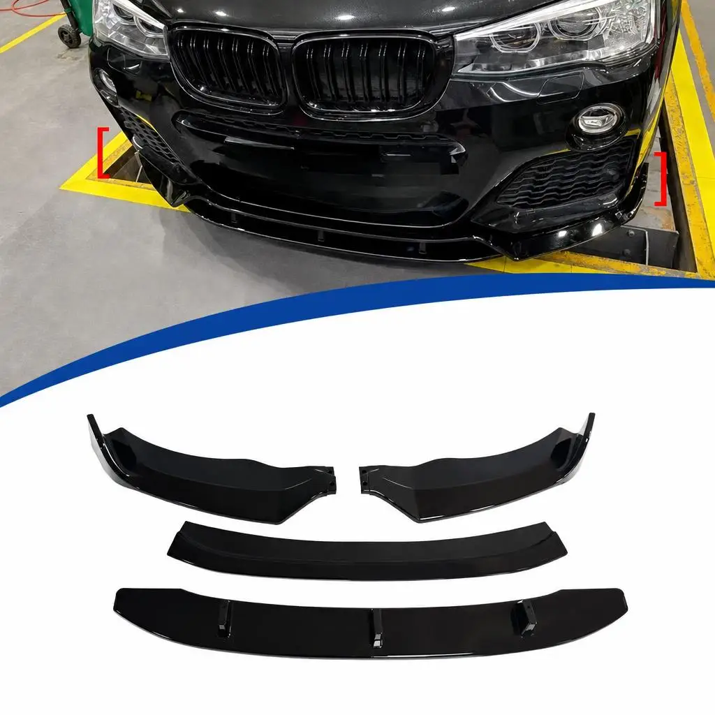 Frontstoßstangenlippe Spoiler Diffusor für BMW X3 F25 X4 F26 M Sport M40i M40d 2014-2018 Frontstoßstangen-Karosserie-Kit Tuning-Schutzteile