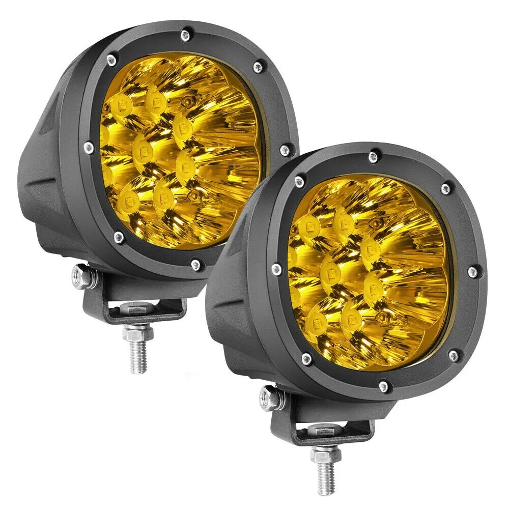 

2X 4 inch Amber Round LED Driving Light Pods Spot Flood Fog Lamp Off Road 4WD ATV