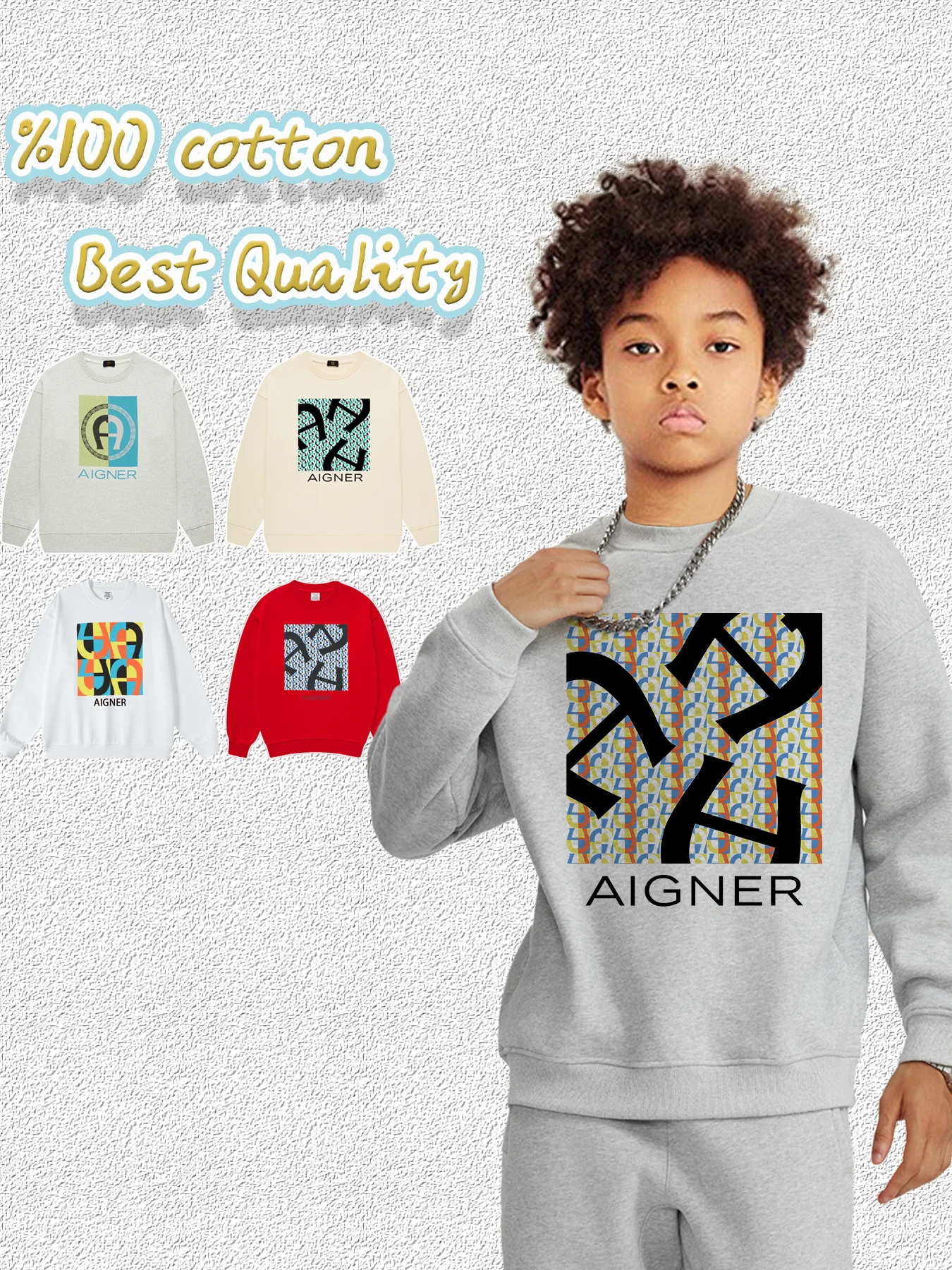 

Children's Clothing Boys Sweatshirt 2024 Winter Cotton Kids Pullover Trend Long sleeves Tops Letter Print Teen Boy Sweater Fall