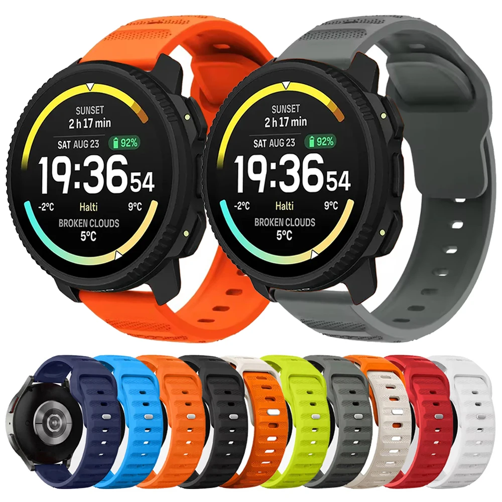 22mm Sport Silicone Strap For Suunto Vertical 2/5 9 Peak Pro Soft WatchBand For Suunto RACE S/Race Run/Ocean Breathable Bracelet