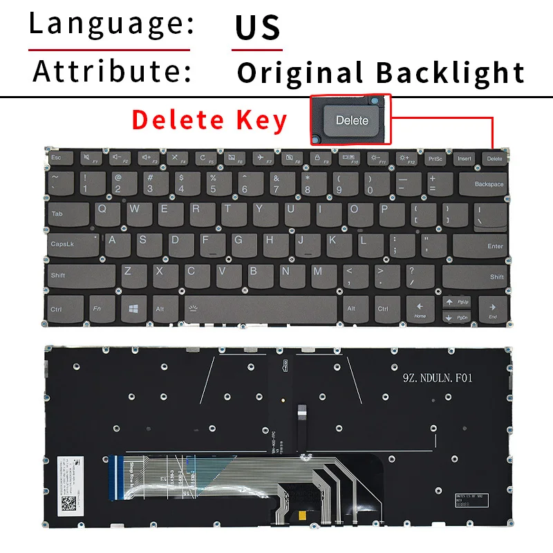 Teclado portátil para Lenovo, russo, EUA, Reino Unido, espanhol, Lenovo Yoga 530-14, 530-14ARR, 530-14IKB, Air14, Air14IKBR, Air15, Air15IKBR, AIR15ARR