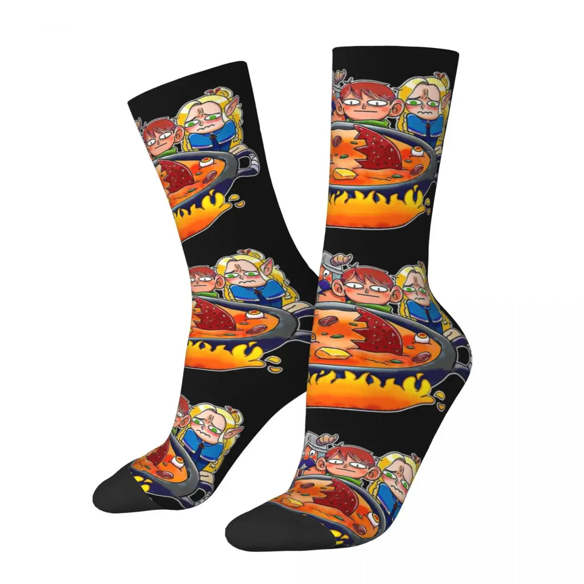 Winter Warm Harajuku Men's Women's Delicious In Dungeon Meshi Socks Breathable Sports Socks