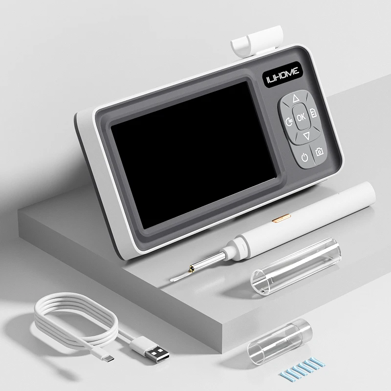 P2P Point-to-Point Ear Scope Camera with 4.3'' IPS Screen 4.2mm Digital Ear Picker Cleaner Otoscope Endoscope Ear Wax Removal