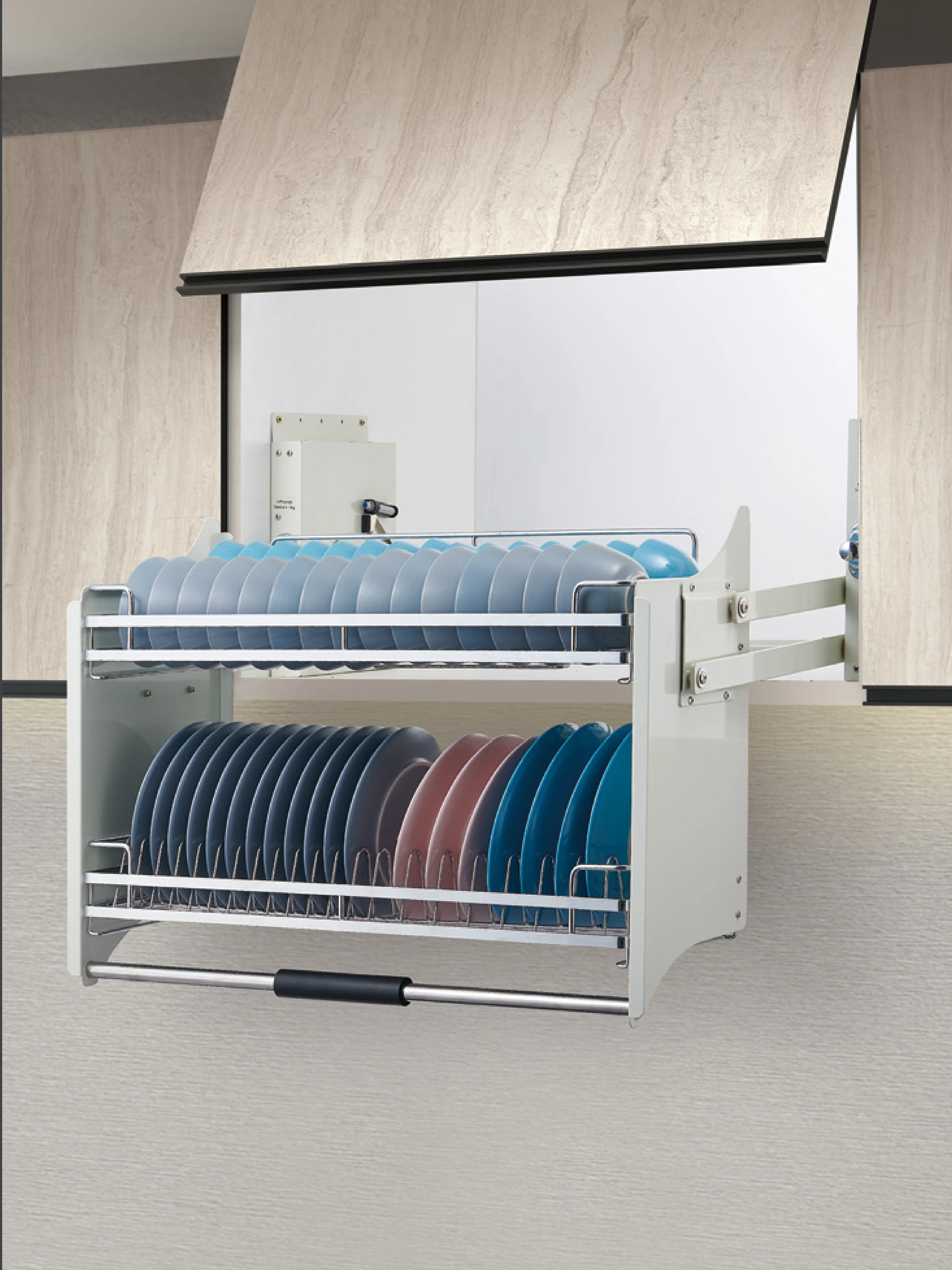 جديد خزانة مطبخ من الفولاذ المقاوم للصدأ سحب للأسفل رفوف مصعد رفع سلة قابلة للسحب تخزين خزانة المطبخ #2