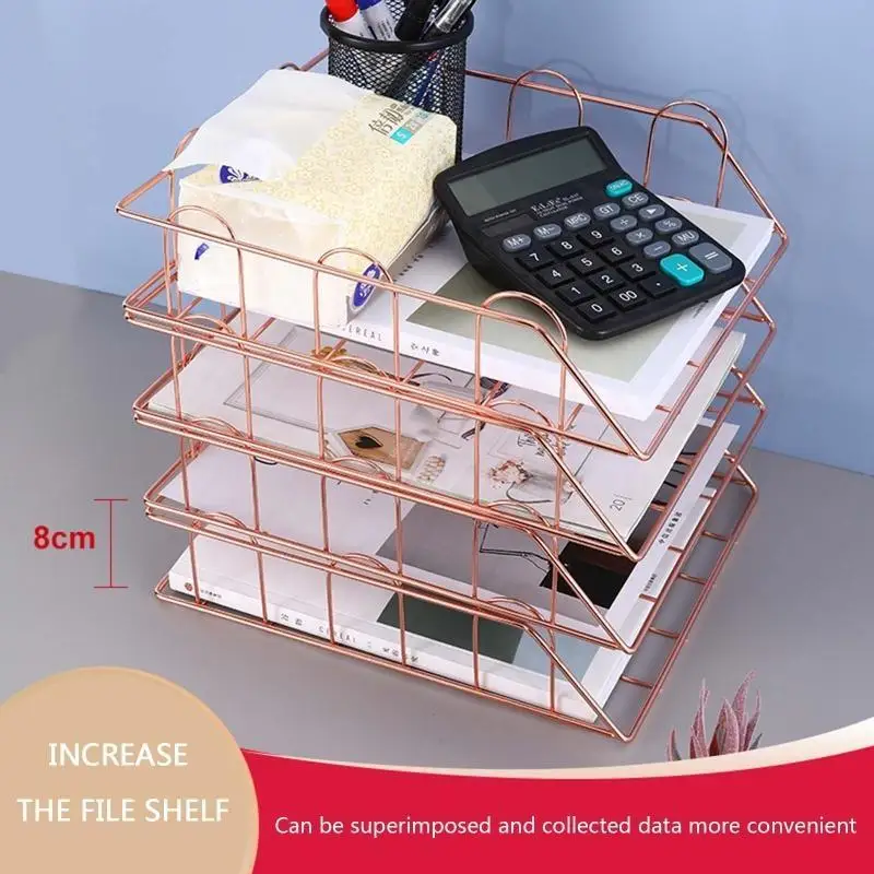 Y1UB Fashion Stackable Wide Entry Desk File Document Paper Letter Tray for Magzines Newspapers Office File Folder Holder