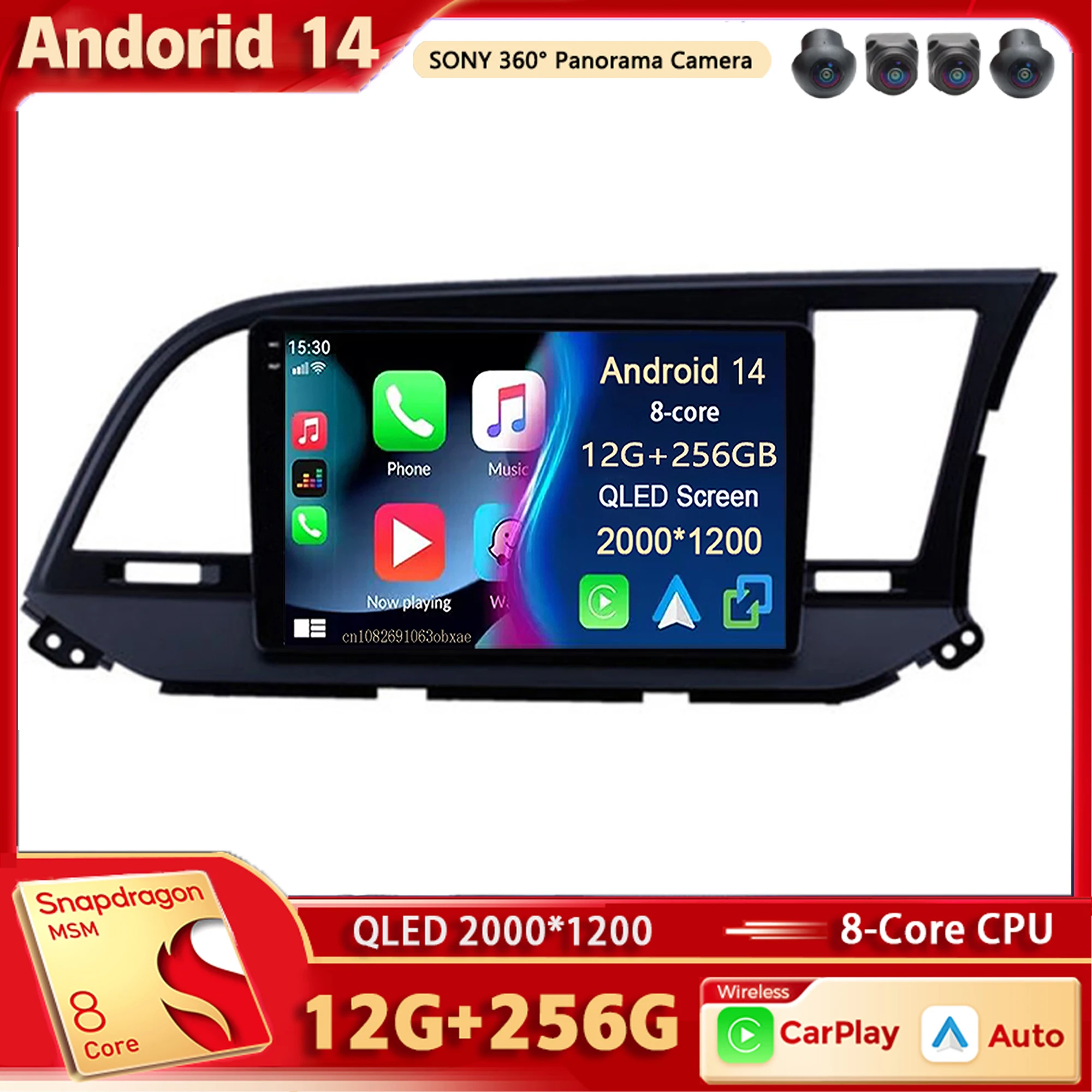 

Android 14 Car Radio Multimedia Player For Hyundai Elantra 6 RHD 2015 2016 2017 2018 Auto Carplay Car Stereo Bt wifi+4G Ai voice