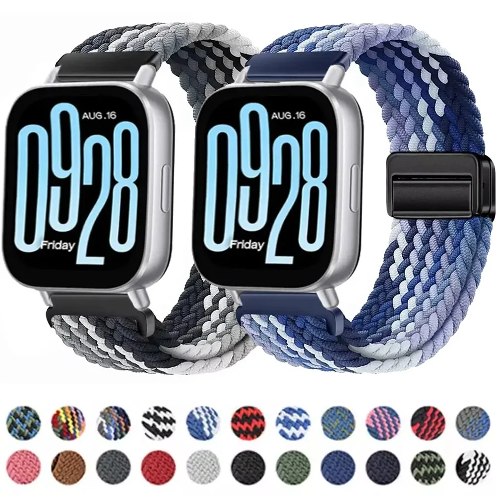 22mm 20mm Magnetisches Nylonarmband für Redmi Watch 5 Active, Komfortables Atmungsaktives Armband für Redmi Watch 5 Active/Lite