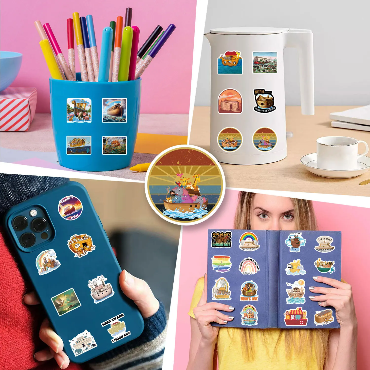 100 قطعة ملصقات سفينة نوح لطيفة الشارات للهاتف المحمول سجل القصاصات سكيت الغيتار DIY بها بنفسك الكتابة على الجدران ملصقات الجمالية #6