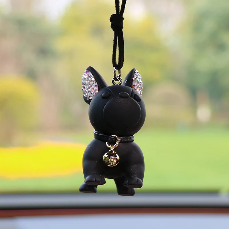 Black resin law dog dog car interior, car rearview mirror, car hanging accessories