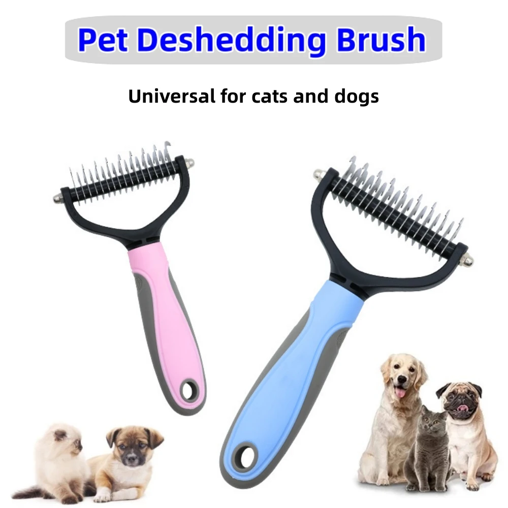 

Pets Steel Grooming Brush Two-Sided Shedding Dematting Undercoat Rake Comb Accessories For Dog Cat Remove Knots Tangles Easily