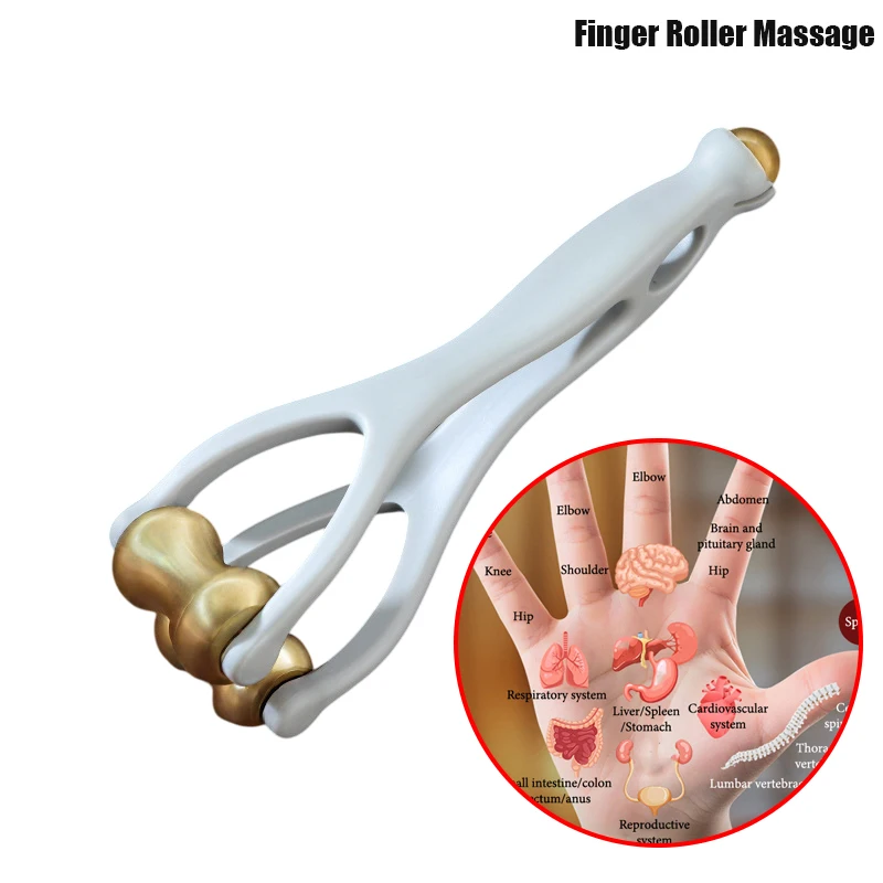 

Портативный инструмент для массажа пальцев, массаж пальцев, двухрядный ролик, латунный ролик, простой в использовании, снимает усталость пальцев, способствует крови