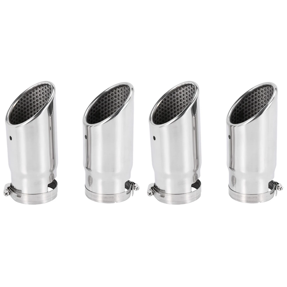 

A74K-4Pcs For Mercedes Benz C180 Car Exhaust Muffler Tip Stainless Steel Pipe Chrome Modified