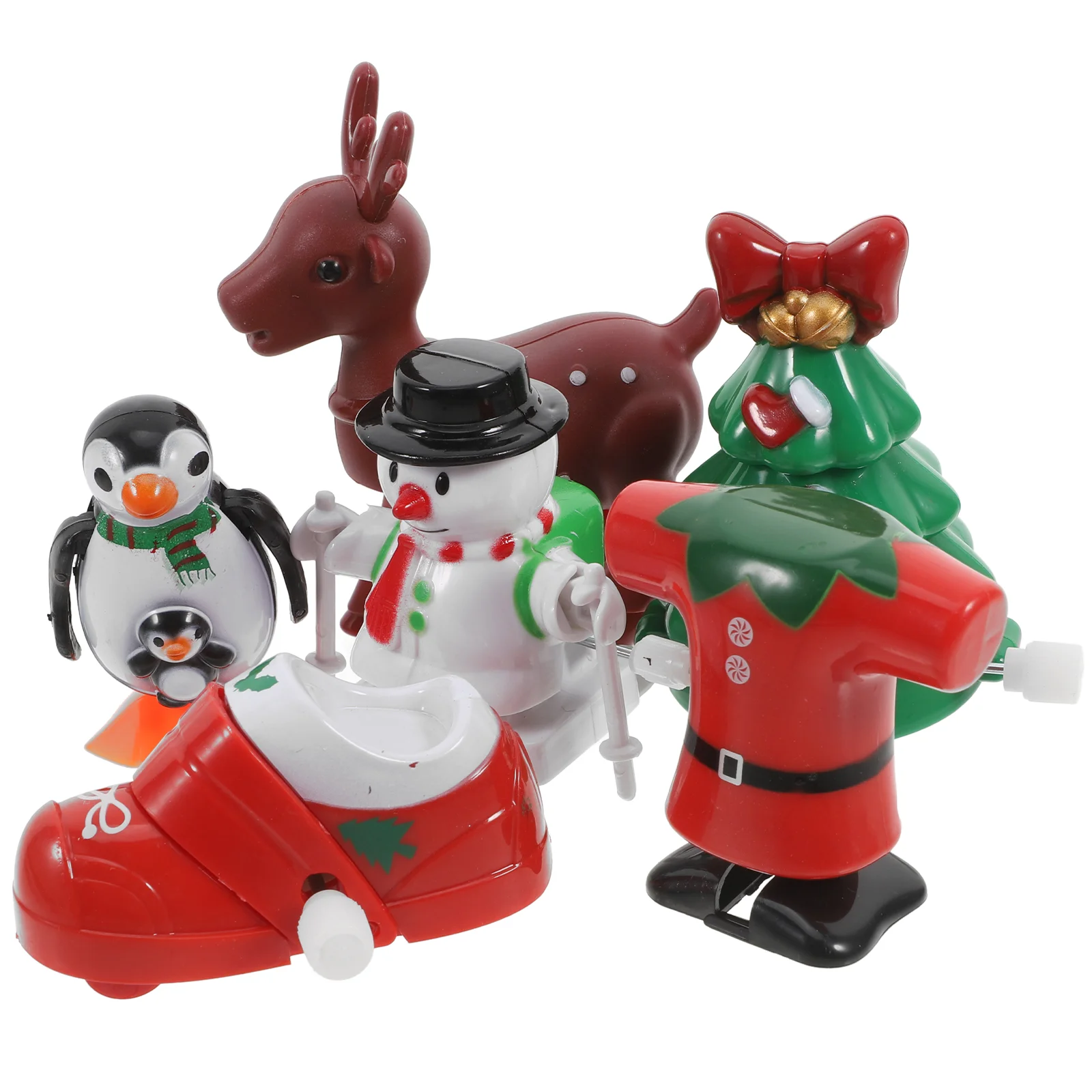 

6 Pcs Christmas Wind-up Toy Kids Gifts Stocking Stuffers Tree Spring Plastic Animal Child Halloween Party Favors
