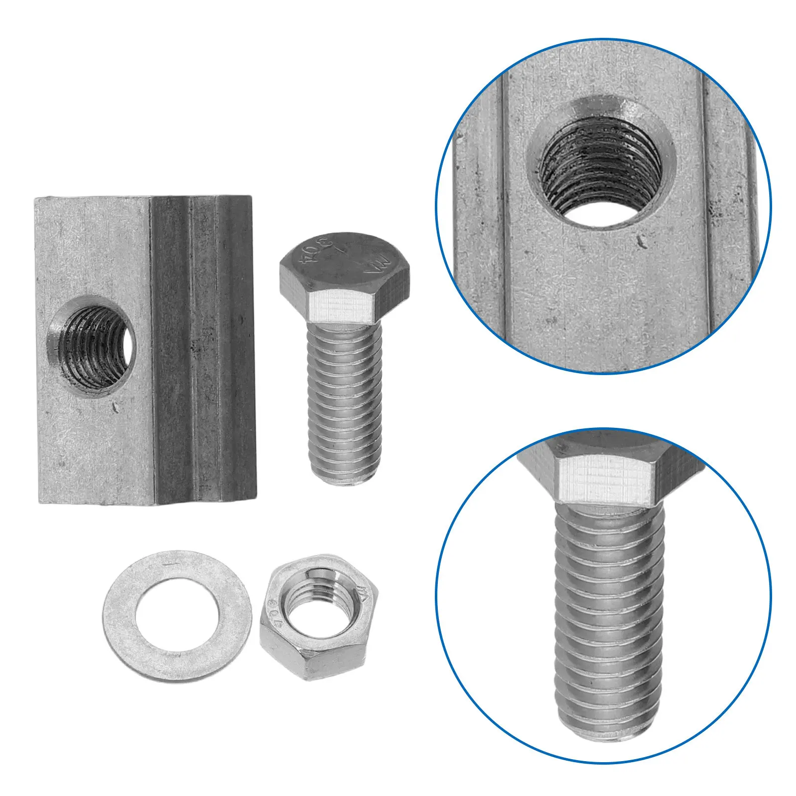 

4Sets Stainless Steel T Slot Nuts for Pickup Truck Bed Rails Trailer Rack Cargo Tie Down Mount Hardware Accessories T Track Nut