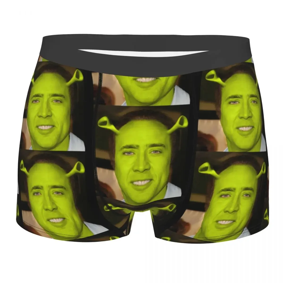 Custom Nicolas Cage Meme Underwear Men Breathbale Boxer Briefs Shorts Panties Sexy Soft Underpants For Male