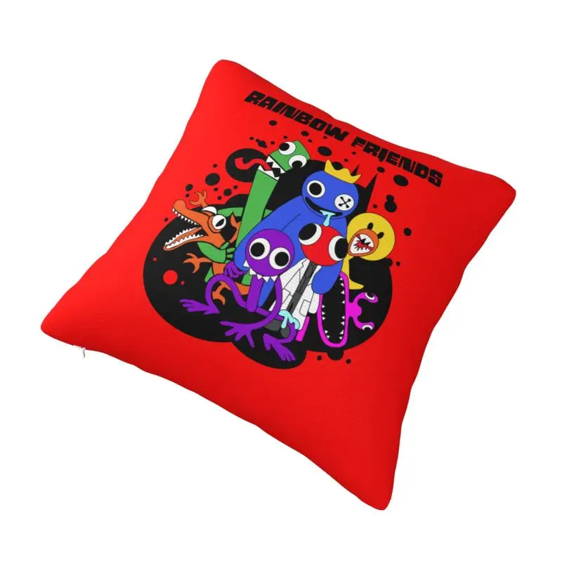 Custom Modern Cute Rainbows Friend Play Gamer Cushion Cover Soft Pillow Case