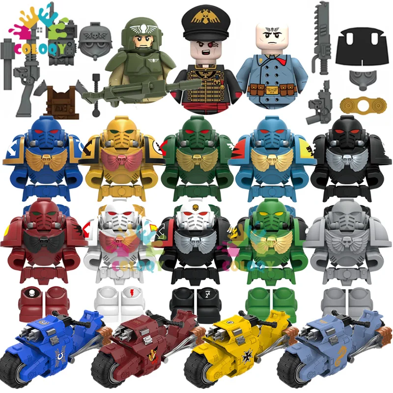 Kids Toys Game Building Blocks Commander Soldiers Mini Action Figures Armor Sword Motorcycle Toys For Kids Birthday Gifts