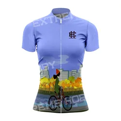 EXTREME HOBBY Summer Women's Multicolour Short Sleeved Cycling Suit Breathable Quick Drying MTB T-shirt Women's Outdoor Bicycle