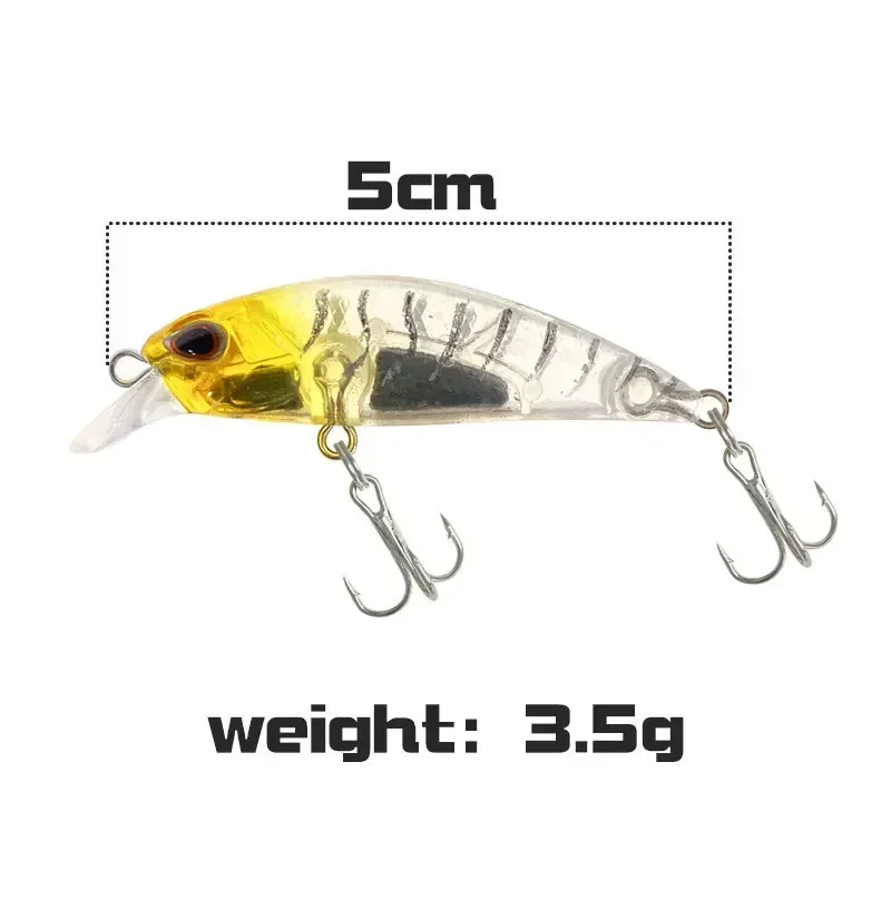 1Pcs 5cm 3.5g Pesca Jerkbait Lure Sinking Minnow Fishing Lures Hard Bait Black Minnow Wobbler Fishing Tackle