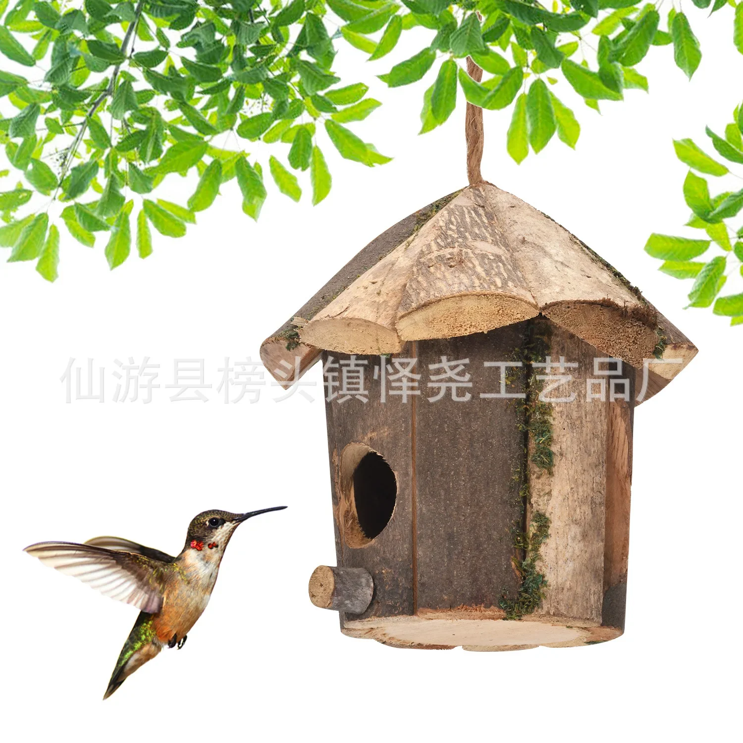 Hummingbird House Charming Decoration Hummingbird House Creative Hanging Wooden Crafts