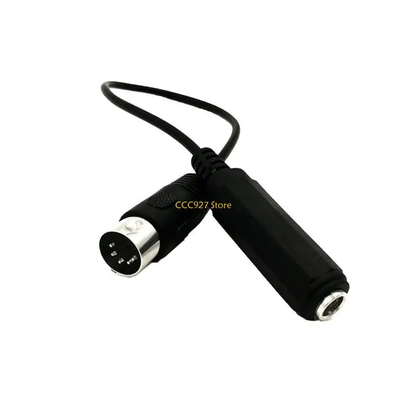 B03F DIN 5Pin to 6.35mm TRS Adapter Cable Extension Line for Musical Instrument