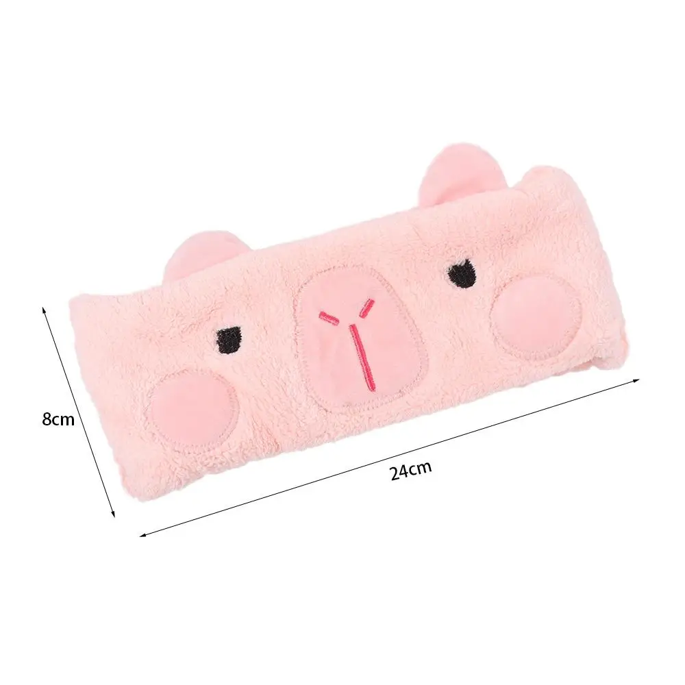 Elastic Wide-brimmed Capybara Headband Multi-Color Animal Cartoon Hairband Embroidery Coral Fleece Makeup Headband Bathroom
