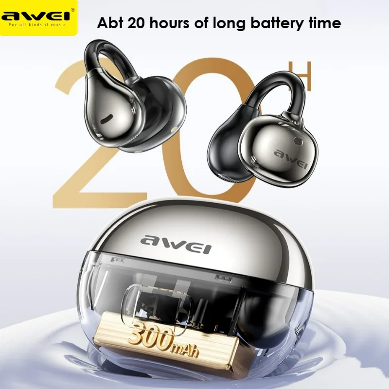 Awei TZ50 Wireless Earbuds Translator Earclip OWS Air Conduction Bluetooth Earphones for Calling Fitness Hifi Sound Waterproof view 2