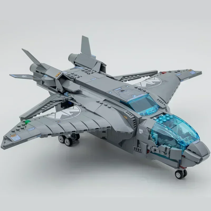 Quinjet Fighter militar MOC-arranque espacial avión de batalla JET Thor modelo figura de juguete niños bloques de construcción regalo