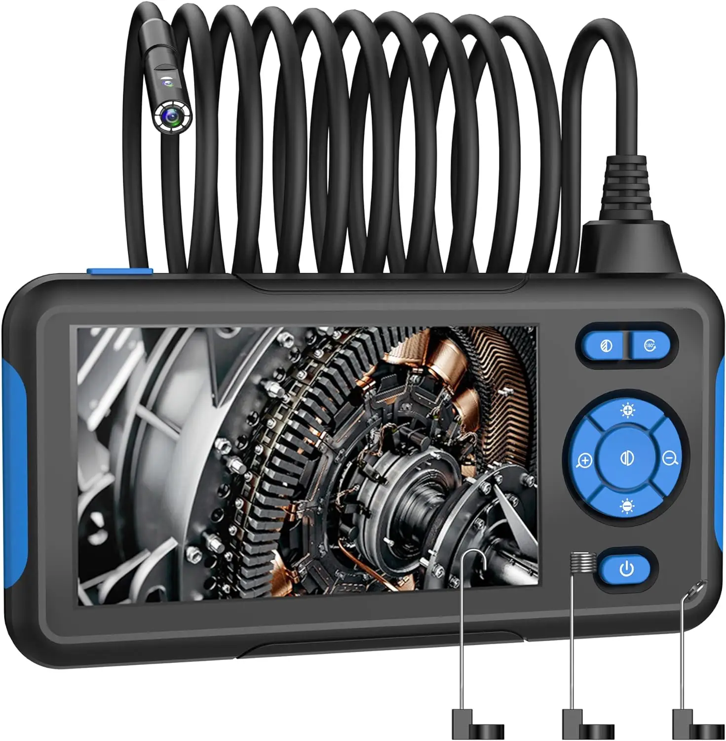 Dual Lens Industrial Endoscope, 1080P Digital Borescope Inspection Camera,8.0mm IP67 Waterproof,4.3