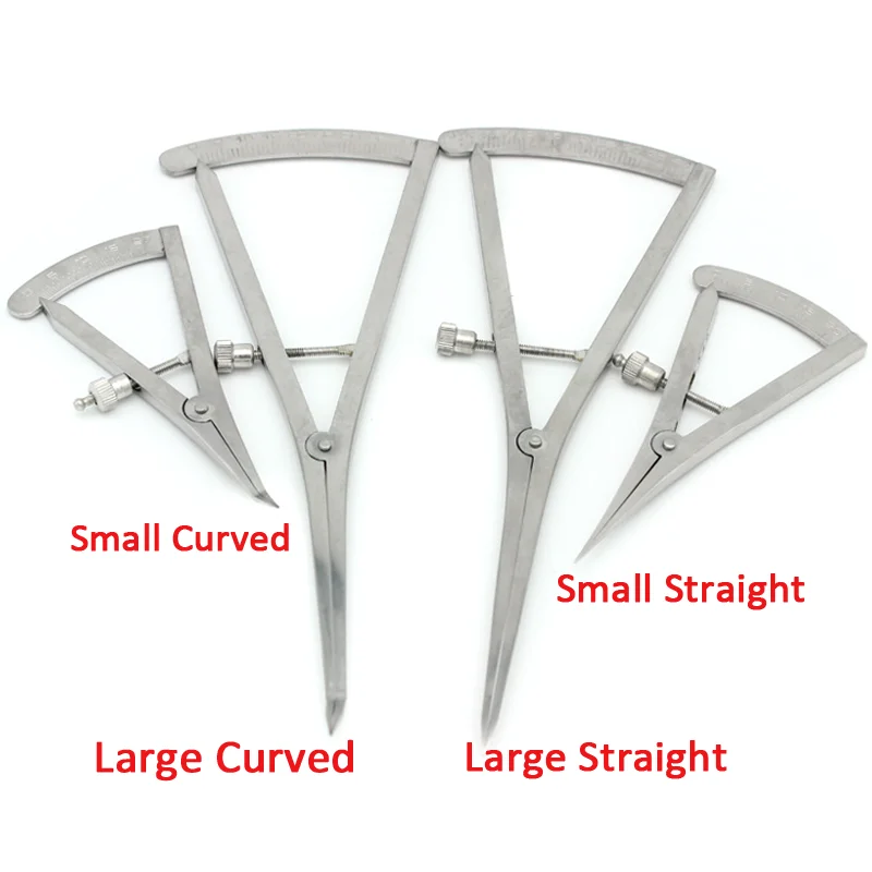 

Dental Gauge Caliper Implant Tool Surgical Wax Bone Measuring Ruler Curved Straight Head Stainless Steel Dentist Lab Instrument