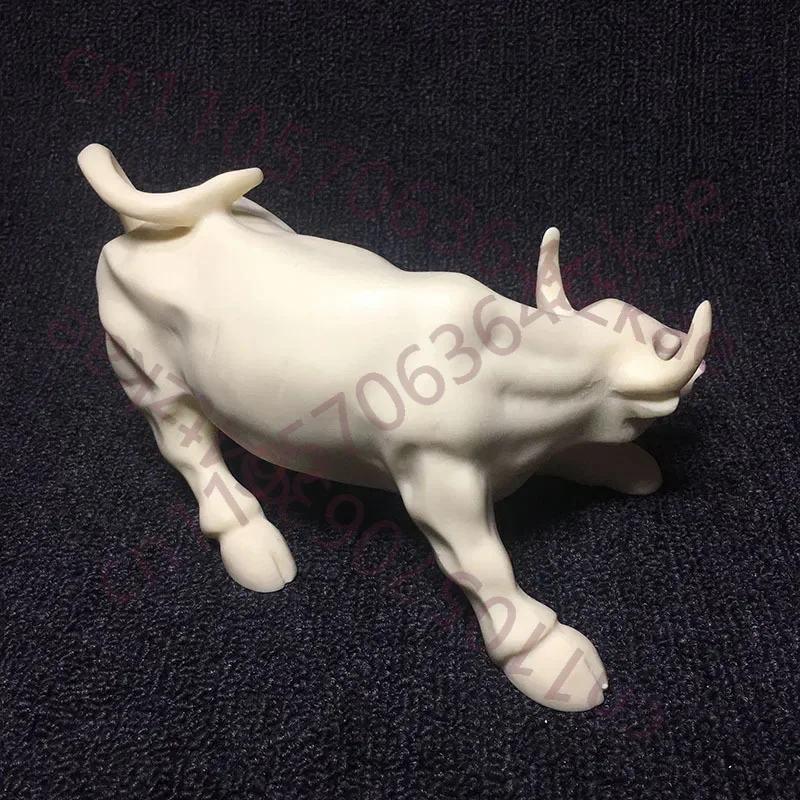 African Muscle Buffalo Statue Animal Bull Sculpture Hand Carving Modern Home Room Office Animal Decor Statue