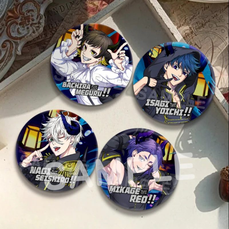 

Anime BLUE LOCK Nagi Seishiro Mikage Reo Bachira Meguru Isagi Yoichi Cosplay Double flash Reflect light Badge Mascot Xmas Gift