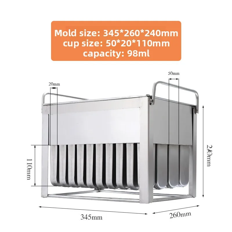 40pcs stainless steel 304 single layer DIY metal ice popsicle mold flat ice cream fruit popsicle mold for living room