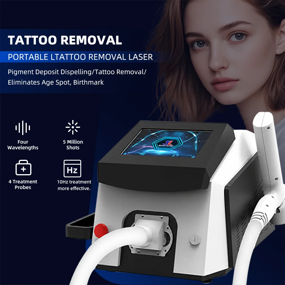 TGA Approved Desktop Pico Laser Tattoo Removal Machine 532 755 1064 1320nm Nd Yag Q Switched 10-2000mj 3 Probes