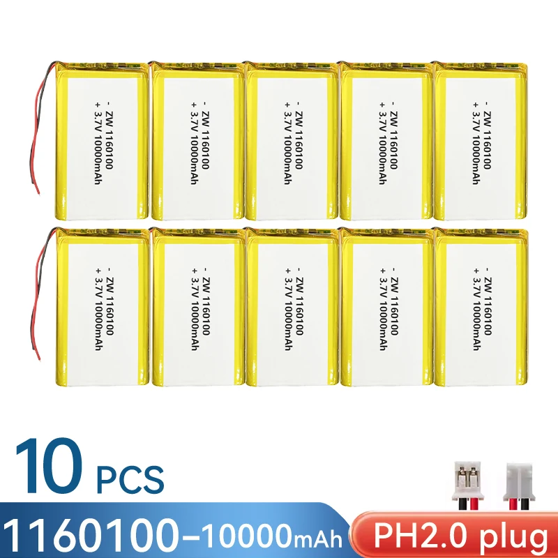3.7V 4.2V10000mAh Polymer Lithium Ion Battery  Power Bank DIY Replacement 6060100 9060100 126090 1160100 1260110 9858102 9065113