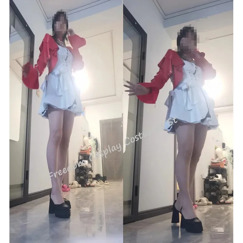 Anime Game Zenless Zone Zero Cosplay Astra Yao Costume Sexy Red Dress Uniform Wigs Earrings For Halloween Christmas Cos Suitx;2'