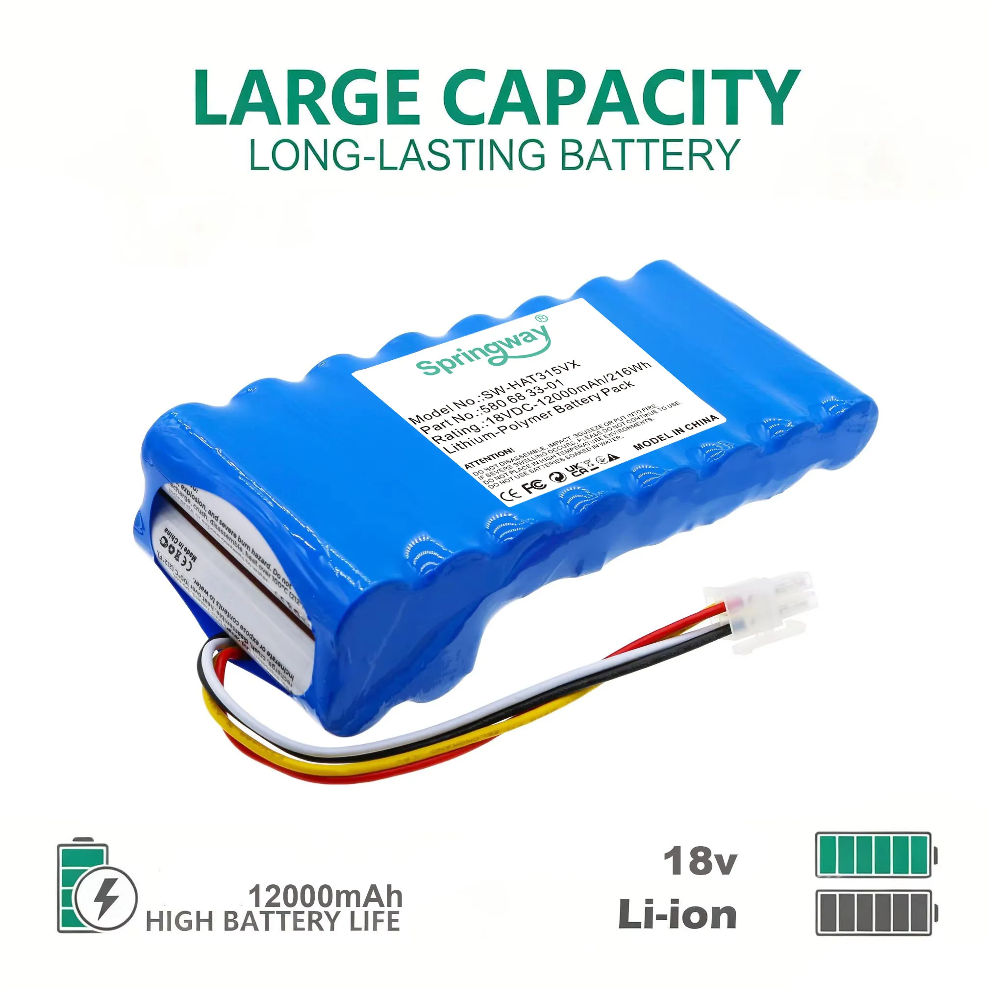 12000mAh Lawn Mowers Battery Compatible with Husqvarna Automower 320 330X 420 430 430X 550 440 450X 520 550 - Year Note