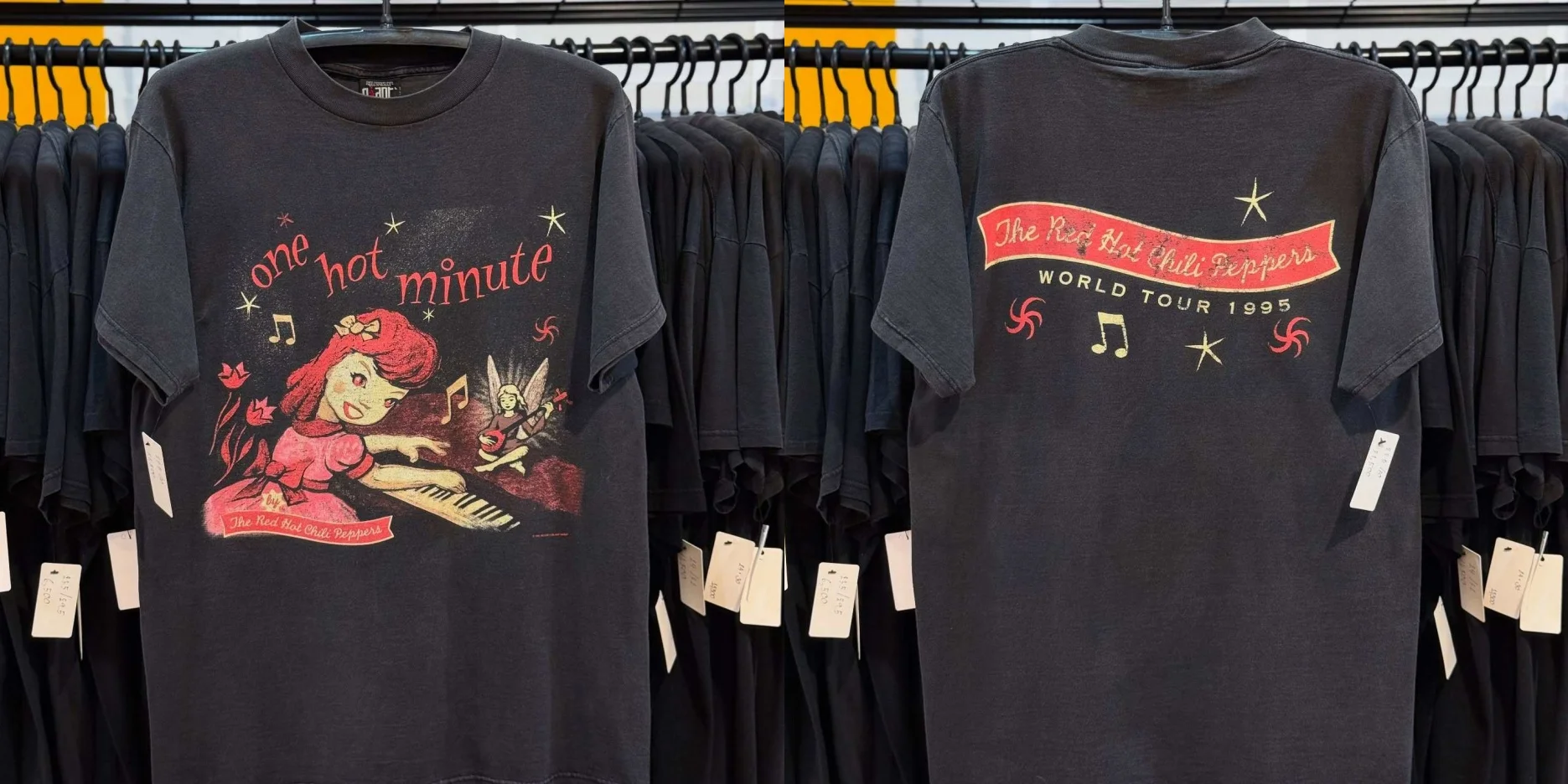 Vintage Red Hot Chili Peppers One Hot Minute RHCP 1995 Band Grafik T-Shirt Baumwolle Herren Damen T-Shirt Sommer Streetwear – Detail 6