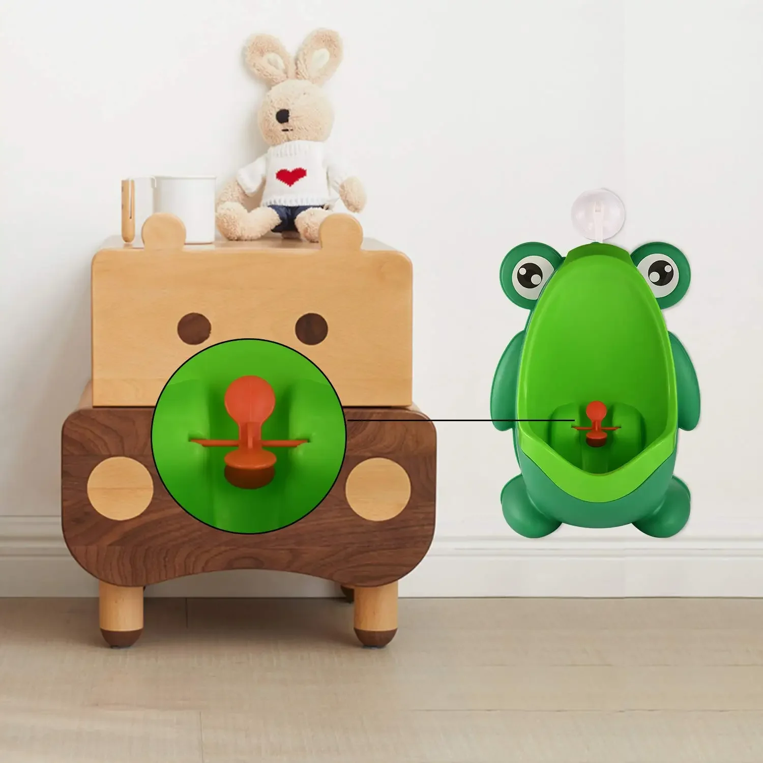 Cute Frog Standing Potty Training Urinal for Boys Toilet with Funny Aiming Target Bathroom Pee Trainer Toilet