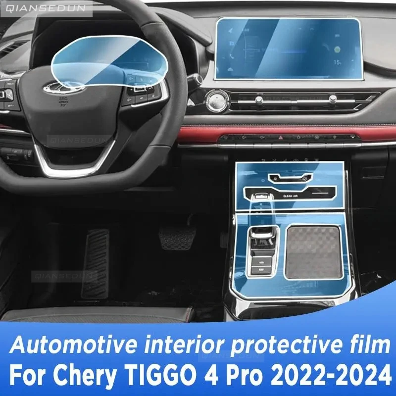 

For Chery TIGGO 4 Pro 2022-2024 Automotive Gearbox Air Panel GPS Navigation Screen Interior TPU Protective Film Anti-Scratch