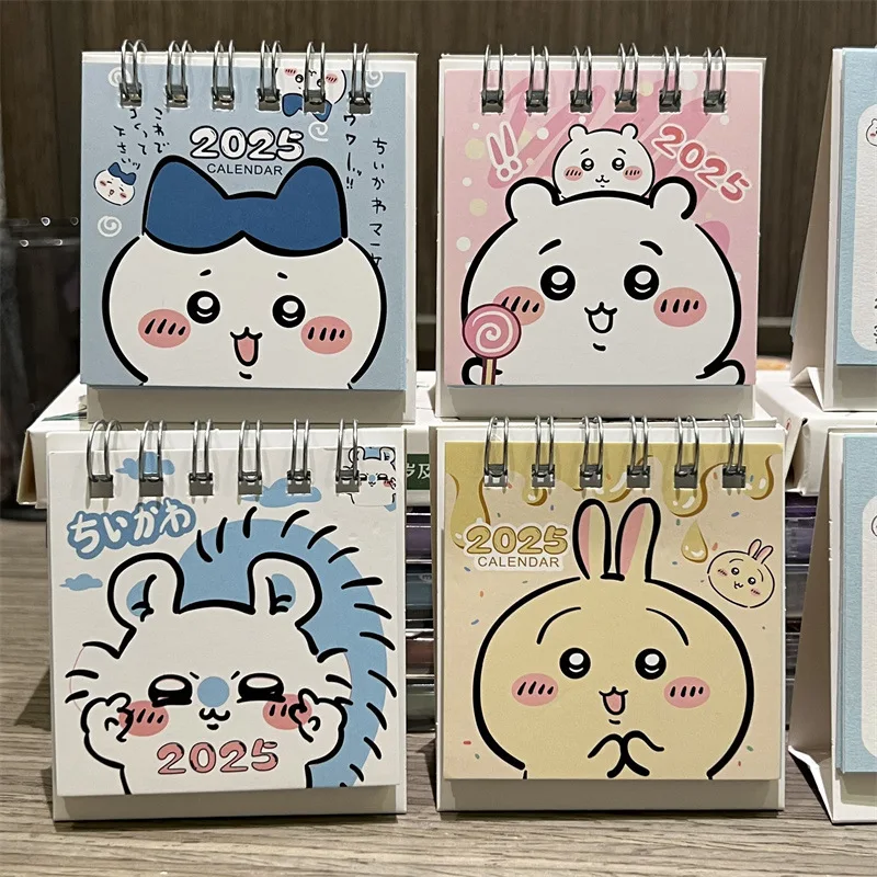 Mini calendrier de dessin animé pour enfants, Chiikawa, Usagi, Hachiware, décoration de bureau, stationnaire étudiant, cadeau Kawaii, 2025