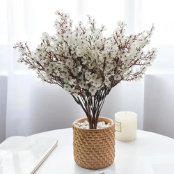 Gypsophila Silk Peach Blossom Bouquet Artificial Flowers 5 Forks 7 Color Small Plants Bunches Bonsai for Home Wedding Decoration