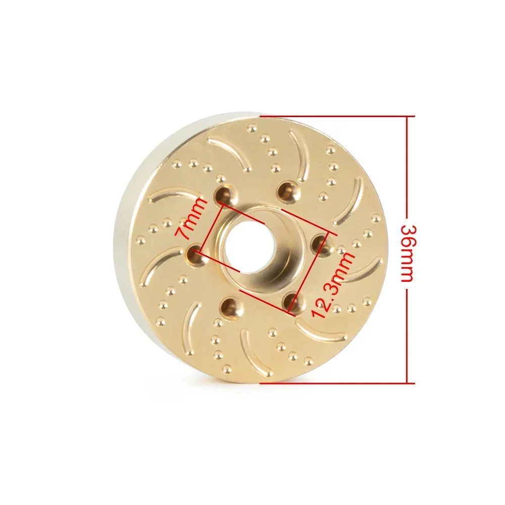 6MM 9MM 12MM 15MM 18.5MM 22MM Brass Wheel Hub Hex Adapter Brake Disc Weights for 1.9 2.2 Beadlock Wheels SCX10 TRX4 Capra Wraith