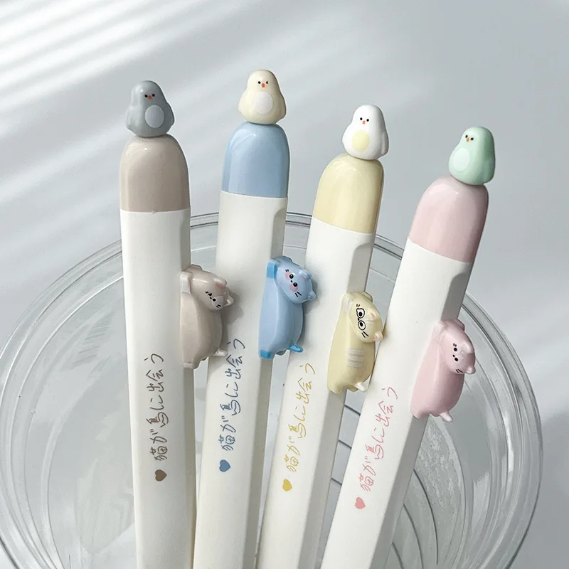 Kawai Schreibwaren: Was kann eine Katze falsch machen? Schnelltrocknender 0,5mm Cartoon-Gelstift für Schülerprüfungen, Büro und Schule