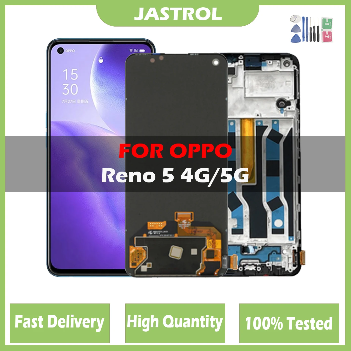 

6.43" Original Amoled / TFT For Oppo Reno5 4G CPH2159 Reno 5 5G CPH2145 LCD Display Touch Screen Digitizer Assembly Replacement