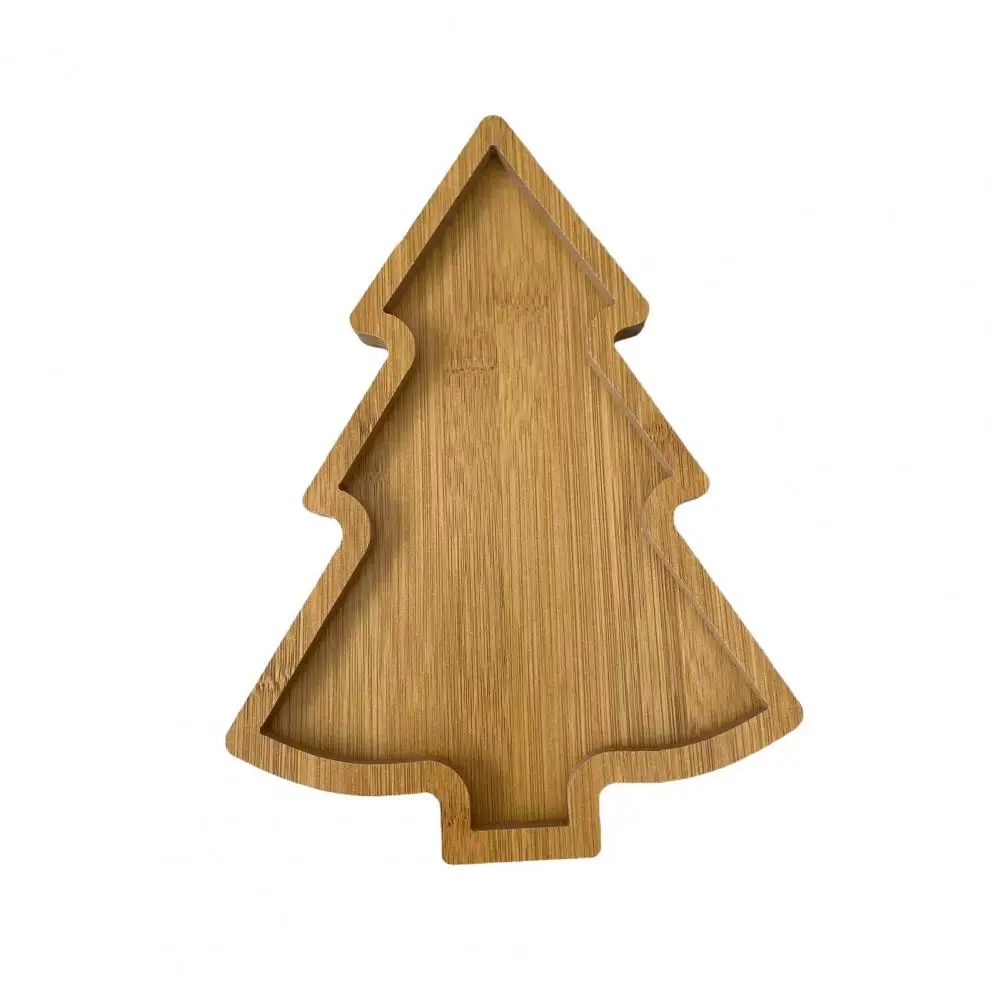 Christmas Tree Shape Tray Christmas Tree Shaped Wooden Charcuterie Tray Dessert Board for Parties Safe Easy to Clean for Events