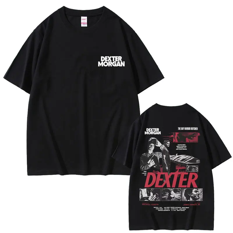 TV Play Dexter Morgan Graphic Print T-shirt Men Women Casual Vintage Cotton Short Sleeve T-shirts Men's Loose Oversized T Shirts