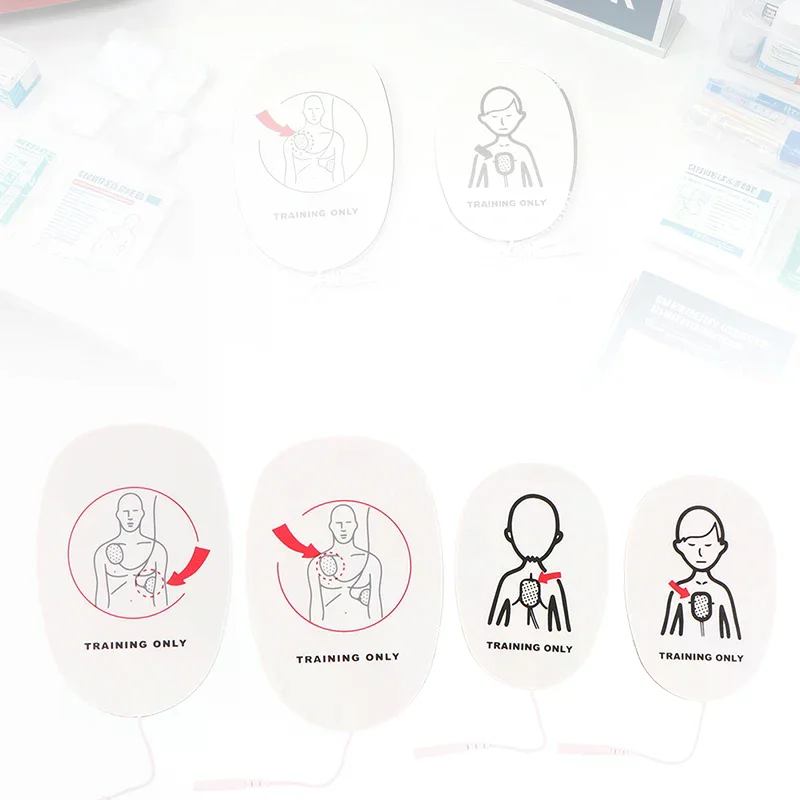 1 Pair AED Training Device Patches First Aid Training Replacement Pads Adult Kid Training Universal Trainer