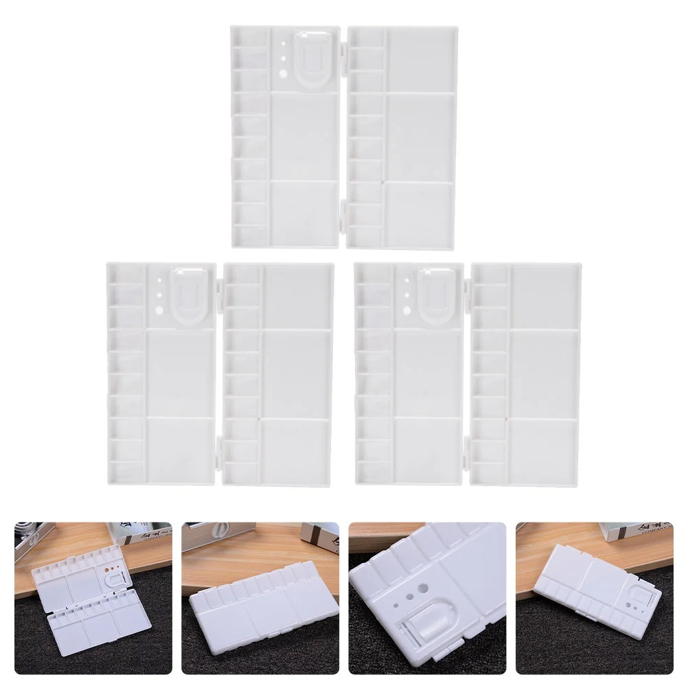 3 szt. Paleta z klapką pusty uchwyt na akwarele tace na farby mikser mieszanie malowanie ceramika kaligrafia Pigment płyta mocująca