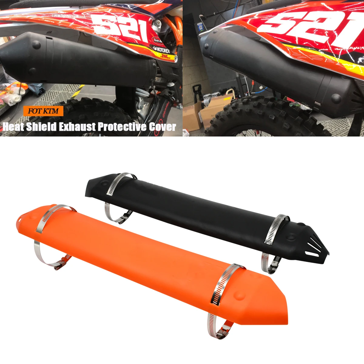 

2024 For KTM EXC 250 300 EXC250 EXC300 XC XCW TPI Erzbergrodeo 2 Stroke Exhaust Pipe Protector Heat Shield Cover Guard Motocross